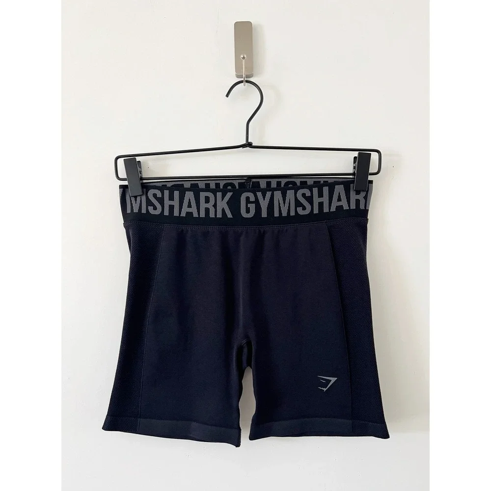 Gymshark Training Shorts Black Logo Gym Workout Fitness Activewear Womens Small
